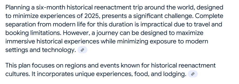 A screenshot from Google trip planner.