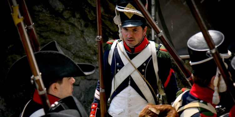A historical re-enactment of Napoleon.