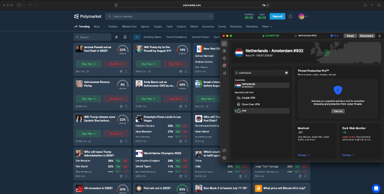 Débloquer Polymarket avec NordVPN