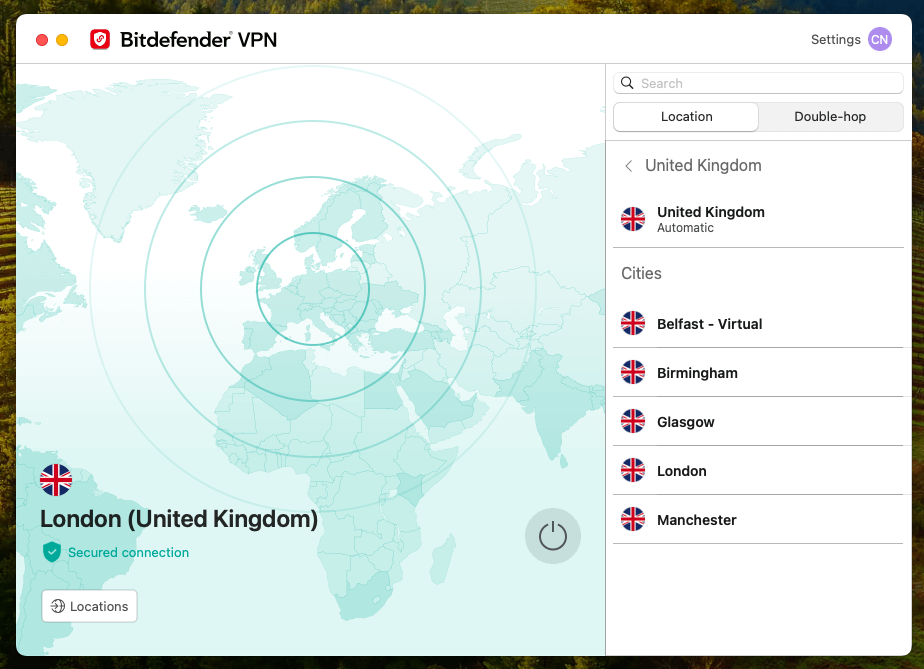 Bitdefender VPN UK servers