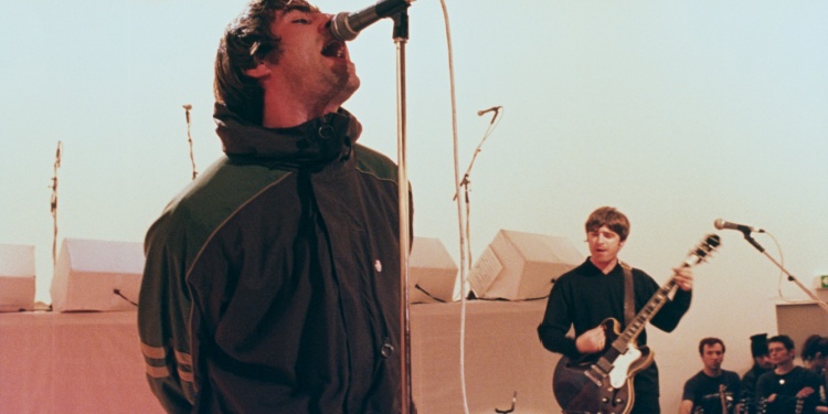The Gallagher brothers of Oasis, back in their glory days.