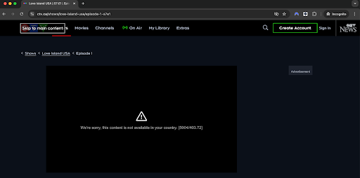 ctv error message