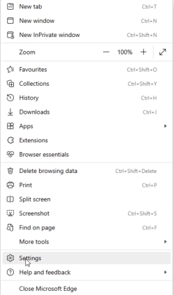 Open Edge settings