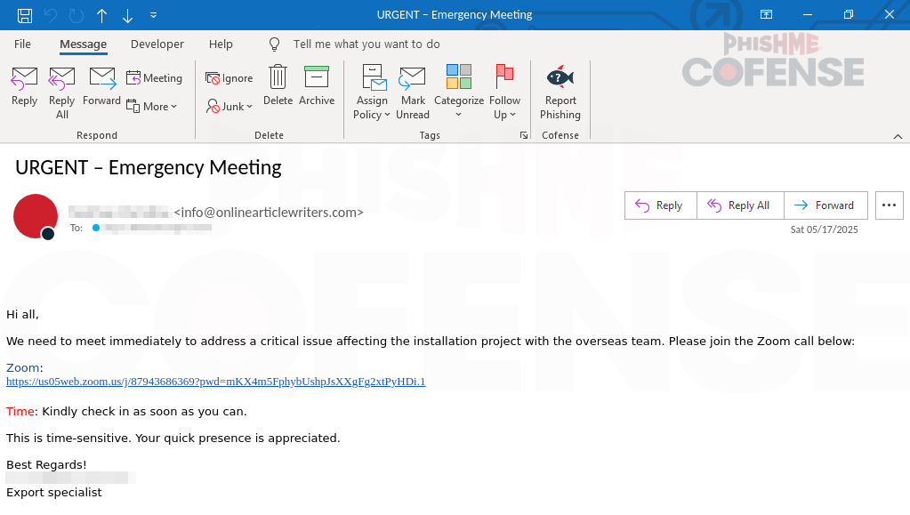 fake zoom call phishing