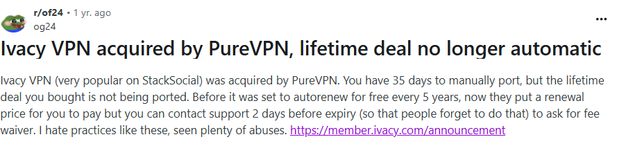 Ivacy VPN reddit review