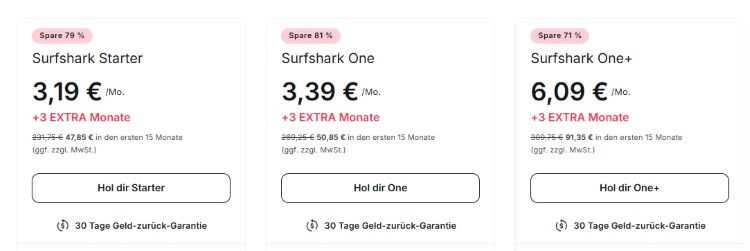 surfshark one year plans de