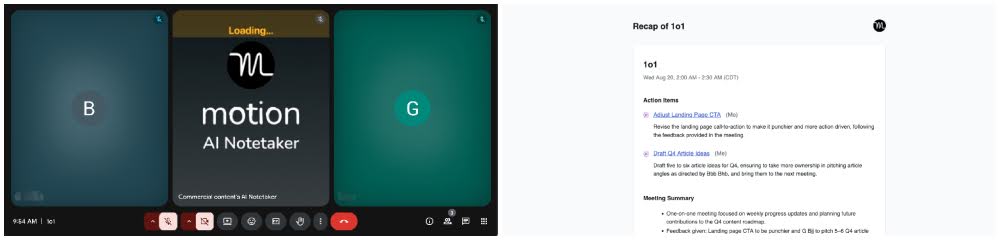 Using motion during a meeting