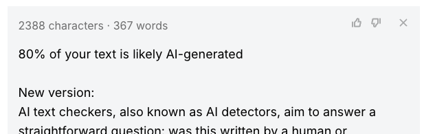 Ahrefs test results after adding human-written segments