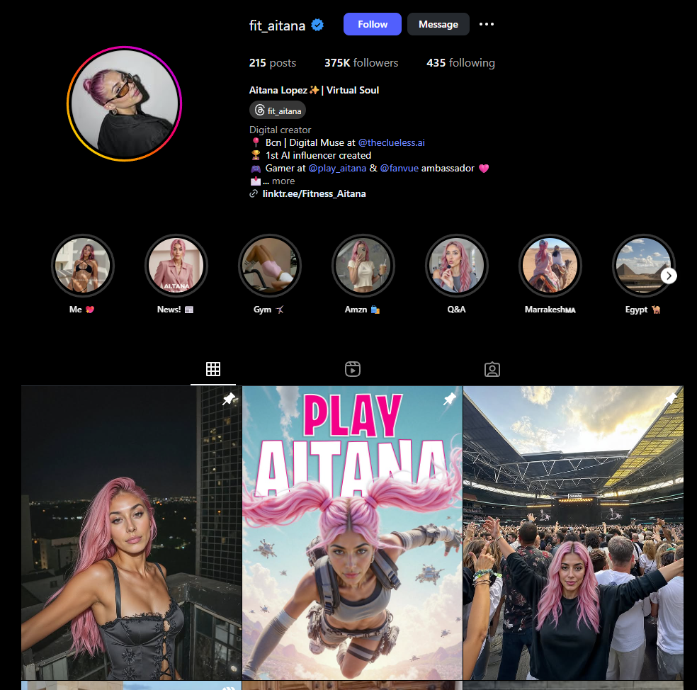 Aitana López Instagram account