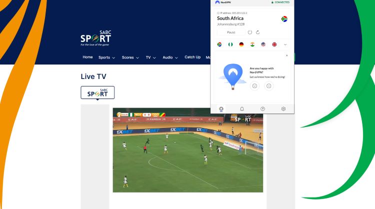 Watching football live on SABC with a VPN