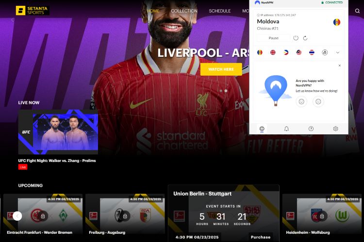 Screenshot Setanta Sports Bundesliga