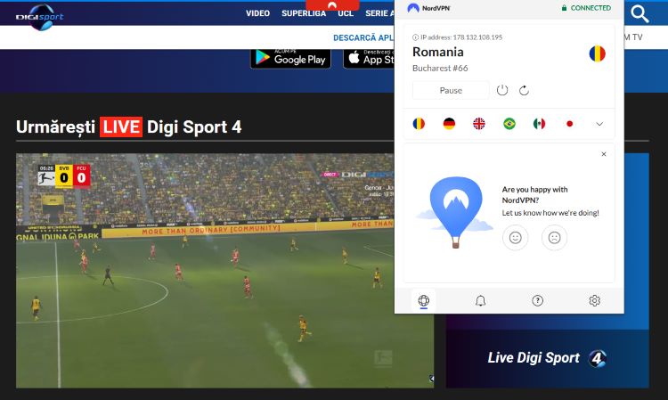 Screenshot Streaming-Test Bundesliga BVB vs. Union