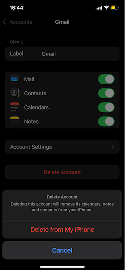 Confirm delete iPhone