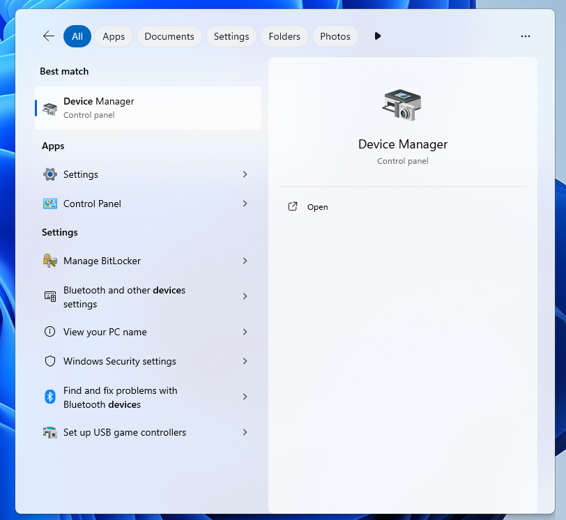 Device Manager on Windows 10