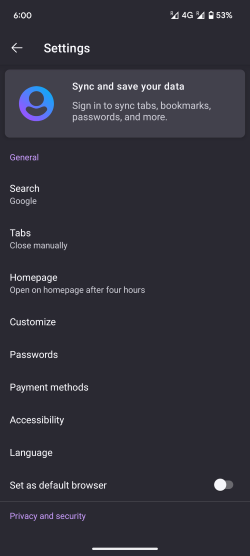 Search engine settings firefox