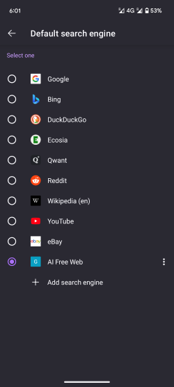 Default search engine firefox