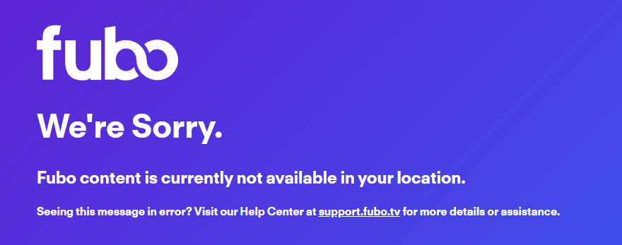 Fubo access error message