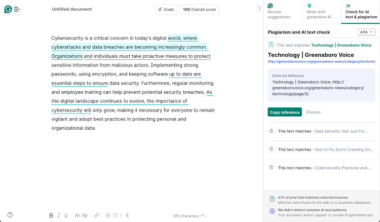 Grammarly-plagiarism