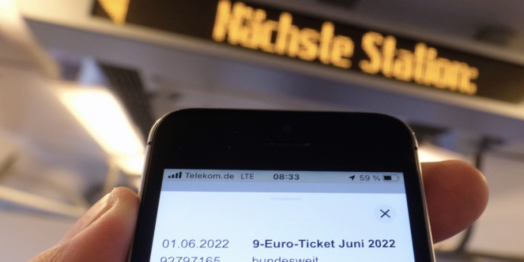 A German railway ticket on a smartphone.