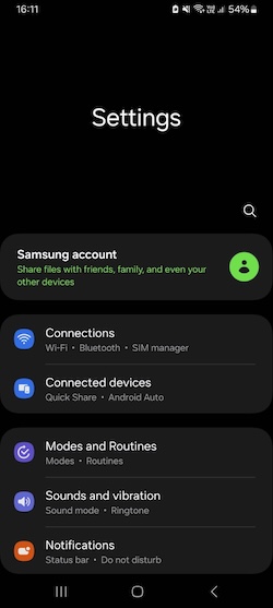 Phone settings
