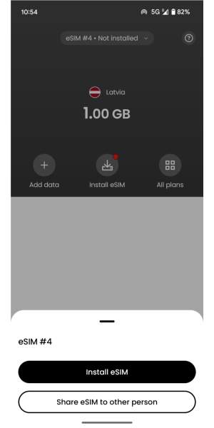 Activate an eSIM by following the in-app instructions