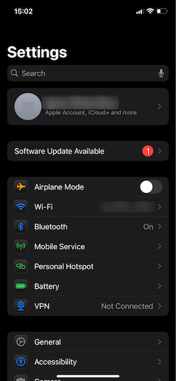 Settings iPhone