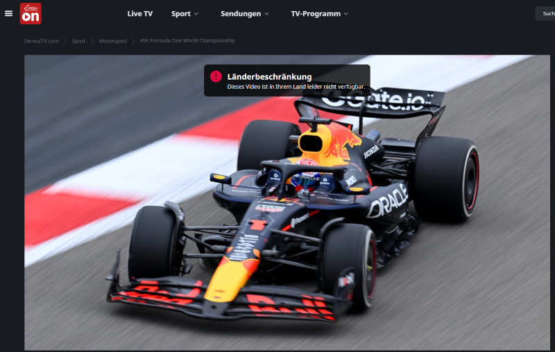 streaming f1 without vpn error message