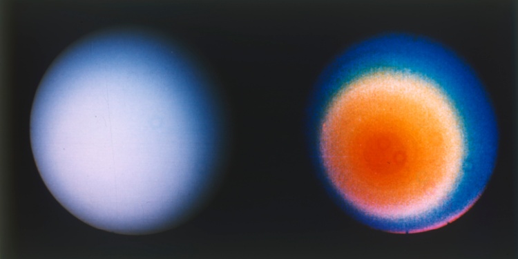 Uranus as captured by the Voyager 2 spacecraft in 1986.