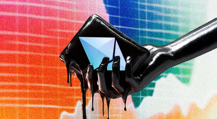 black ily had holding a blackshiny wallet with ethereum logo