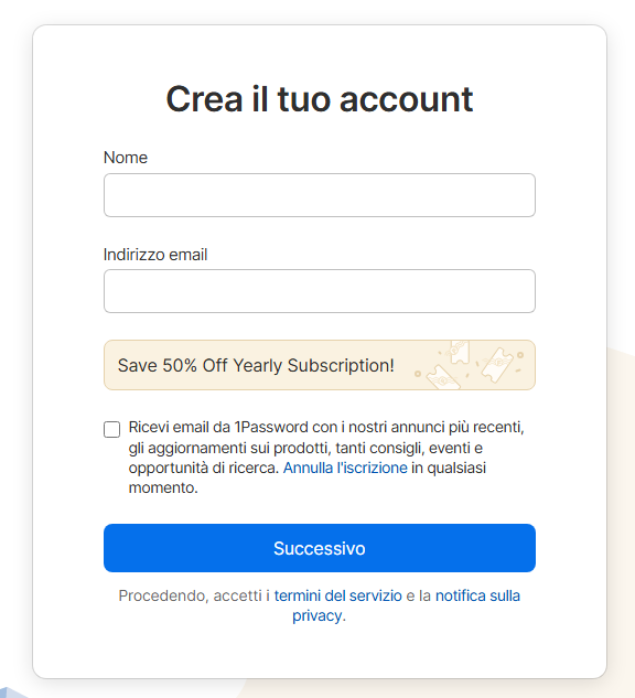 1password create an account it