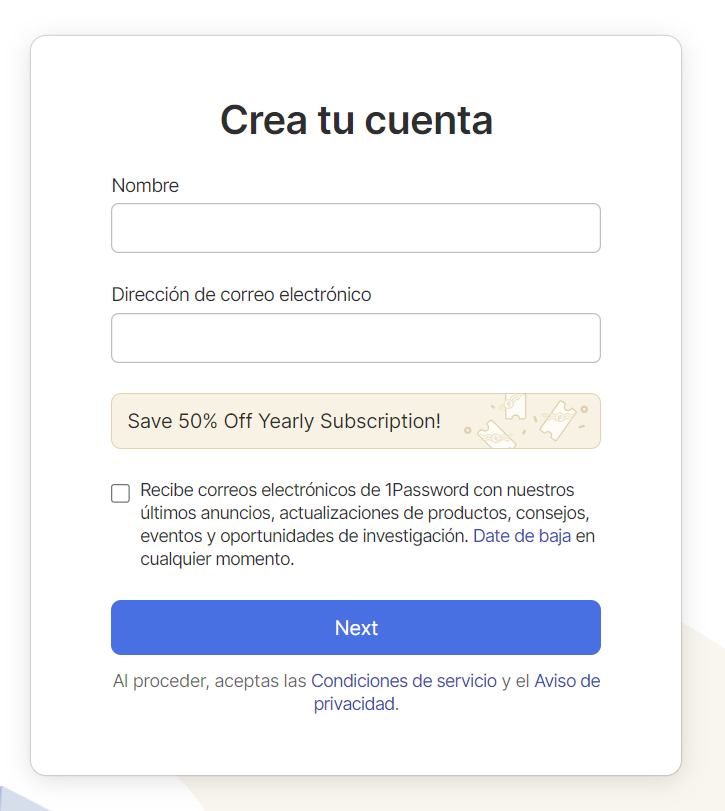 1password login UI