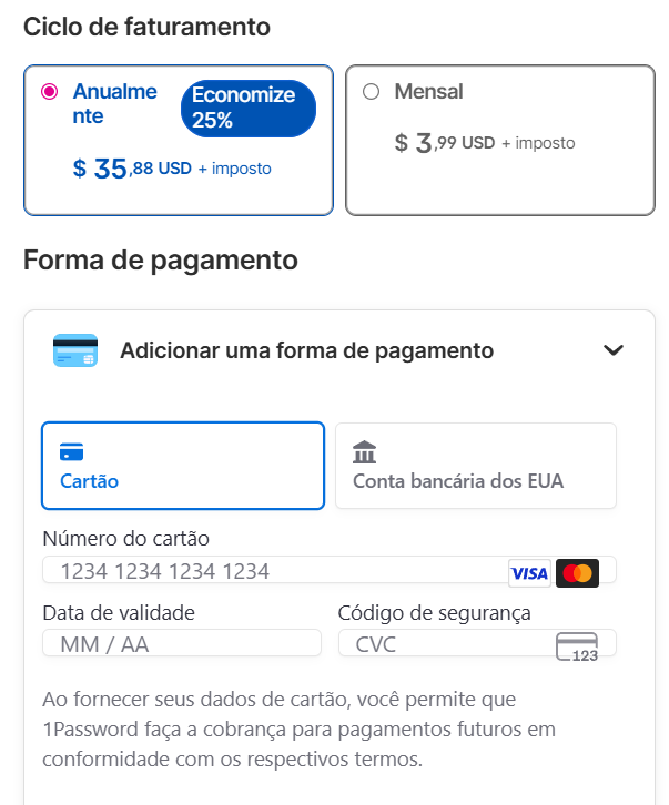 1password payment