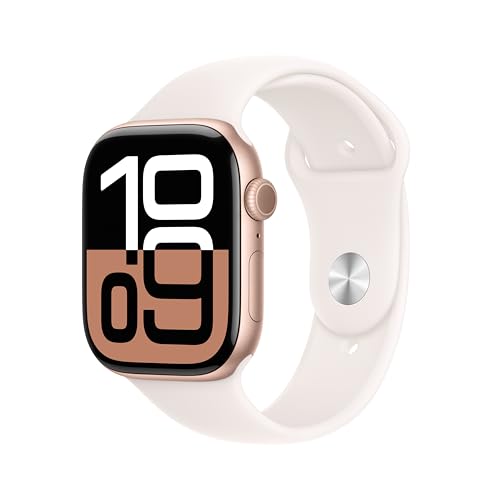 Large image for amazon product "Apple Watch Series 10 [GPS 46mm case] Smartwatch with Rose Gold Al…"
