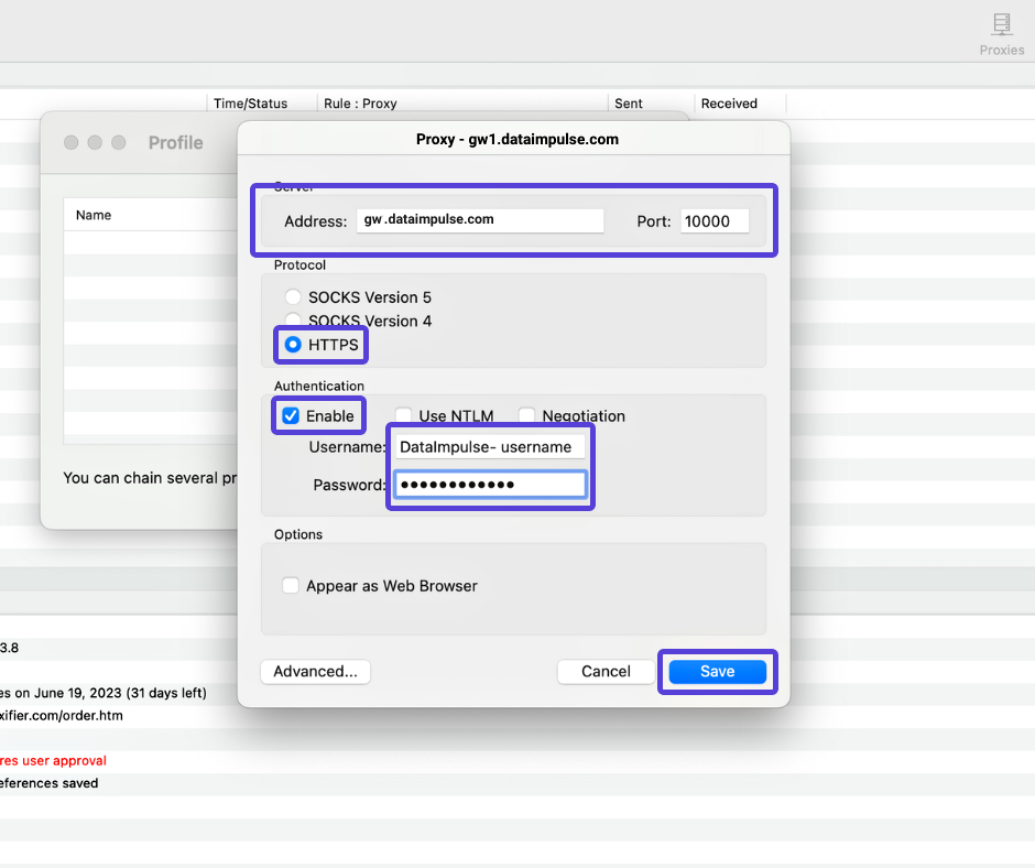 DataImpulse proxy getting a residential IP