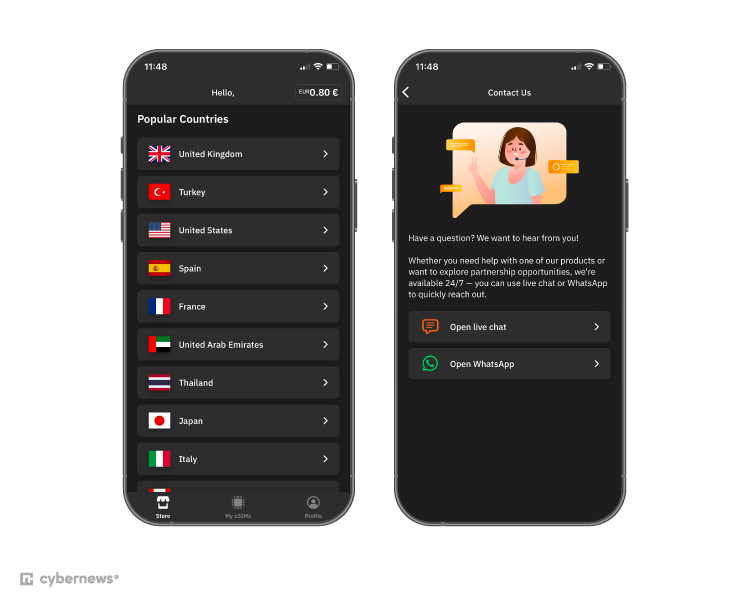 Airalo eSIM iOS application
