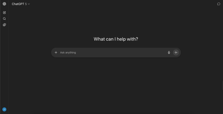 ChatGPT interface