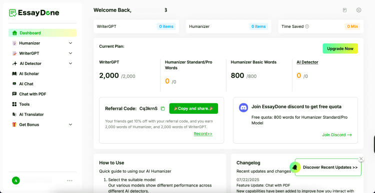 EssayDone WriterGPT interface