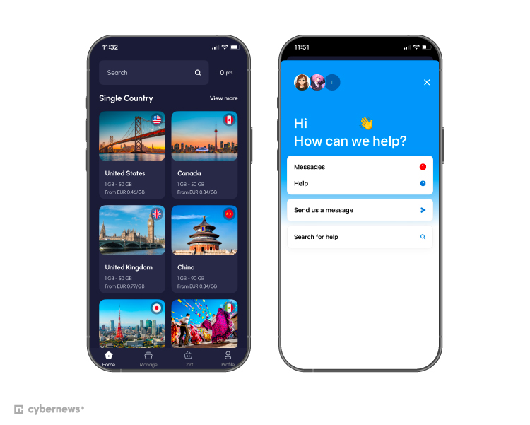 Nomad eSIM iOS application