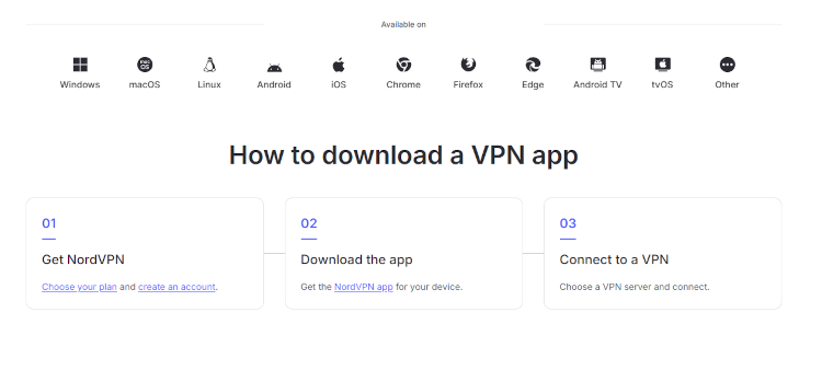 NordVPN’s downloads page