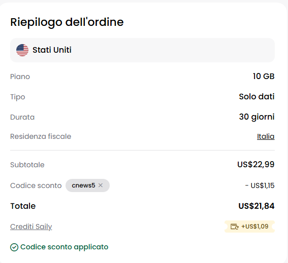 saily code applied it