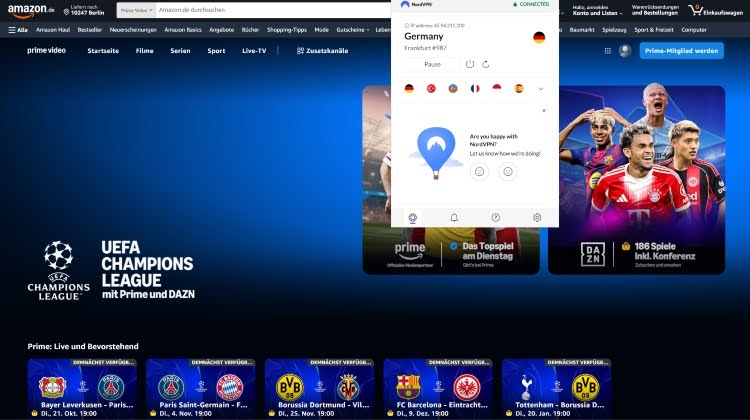 Nordvpn connected to germany Champions-League
