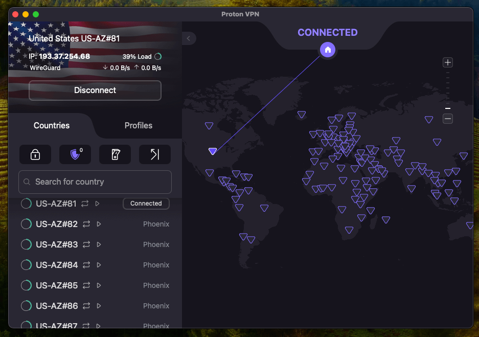 ProtonVPN Arizona server
