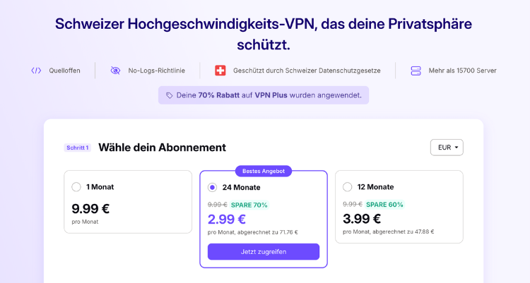 ProtonVPN plans Deutschland