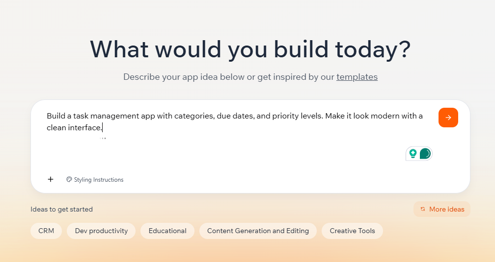 Base44 app builder prompt section