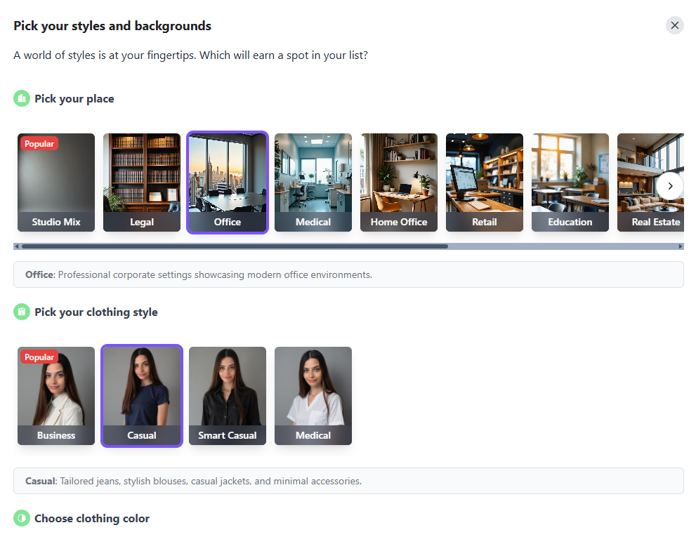 With BetterPic you can choose portrait style