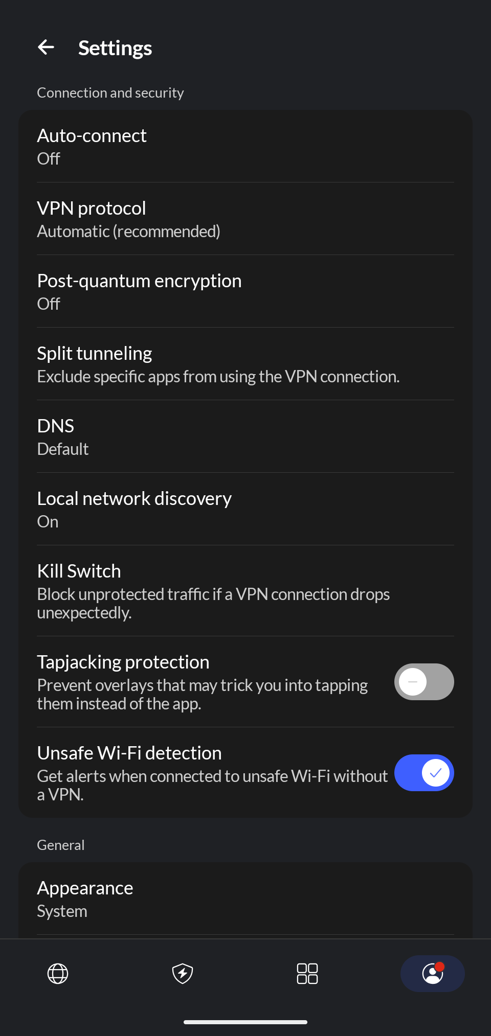 Turn on kill switch in NordVPN settings