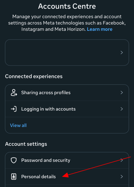 open instagram Personal Details
