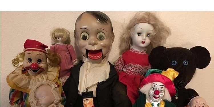 A selection of creepy toys.