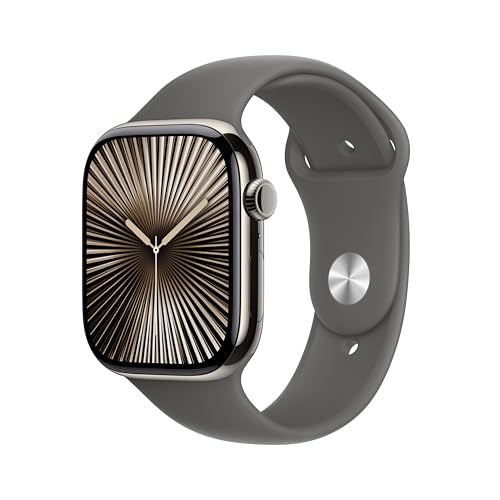 Large image for amazon product "Apple Watch Series 10 [GPS + Cellular 46mm case] – Natural Titanium"