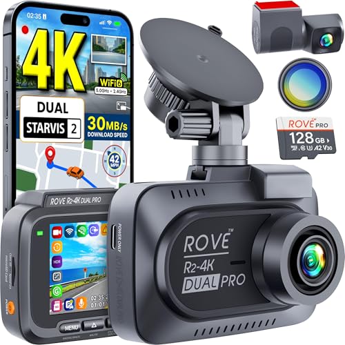 Large image for amazon product "ROVE R2-4K Dual PRO Dash Cam Front and Rear, True 4K+2K Dash Camer…"